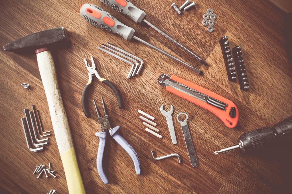 Tools needed for through the wall air conditioner installation.